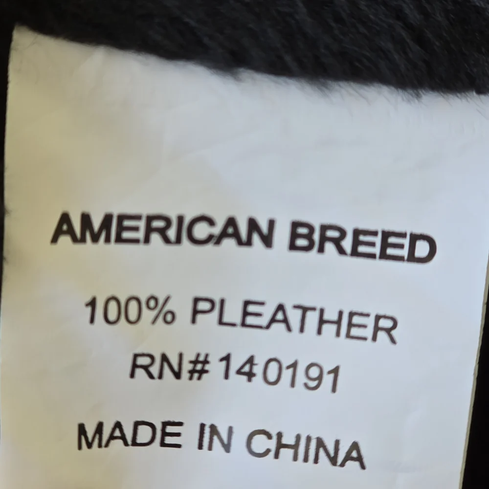 American Breed Mens Faux Leather Motorcycle Theme Jacket Size Medium Faux Fur - Picture 11 of 11